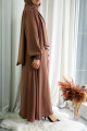 Model Meryem Medine Ipeği Çiçek Kol Detaylı Tesettür Elbise (ŞALSIZ) - Sütlü Kahve - Meryem01011 Model Meryem Medine Ipeği Çiçek Kol Detaylı Tesettür Elbise (ŞALSIZ) - Sütlü Kahve - Meryem01011