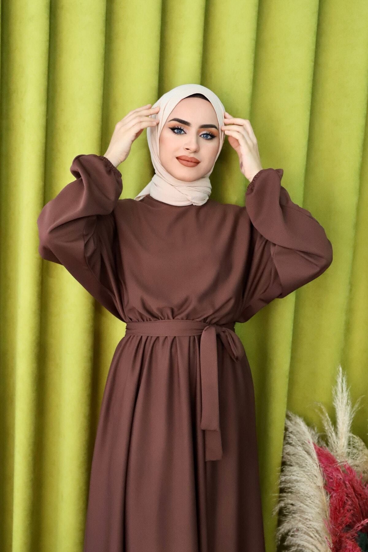 Sima Mevlana Kloş Kesim Scuba Tesettür Elbise