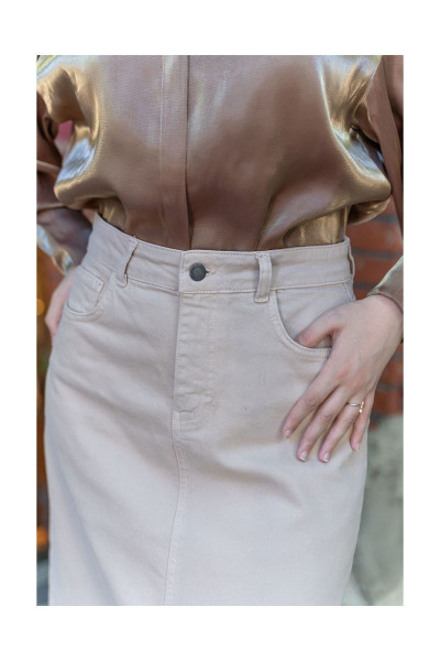 Tesettür Etek - Badem Tesettür Etek - Badem