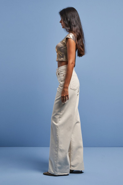 Kadın Raw Renk Wide Leg Fit Likralı Kumaş Denim Kadın Raw Renk Wide Leg Fit Likralı Kumaş Denim