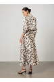 Sedef Düğme Detaylı Leopar Desenli Saten Tunik - Leopar - Refka Sedef Düğme Detaylı Leopar Desenli Saten Tunik - Leopar - Refka