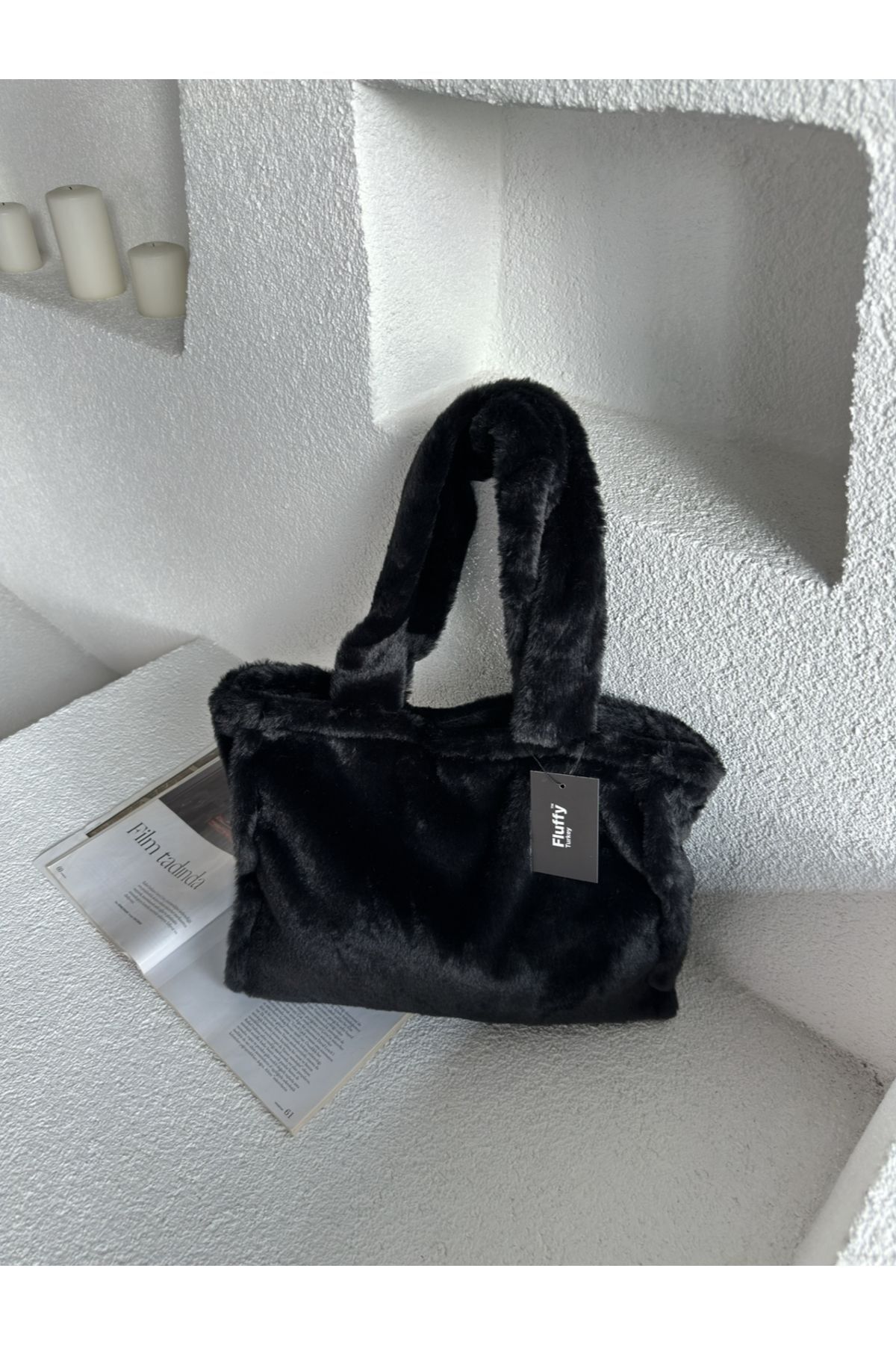 Midnight Juicy Tote Kadın Peluş Omuz Çantası Midnight Juicy Tote Kadın Peluş Omuz Çantası
