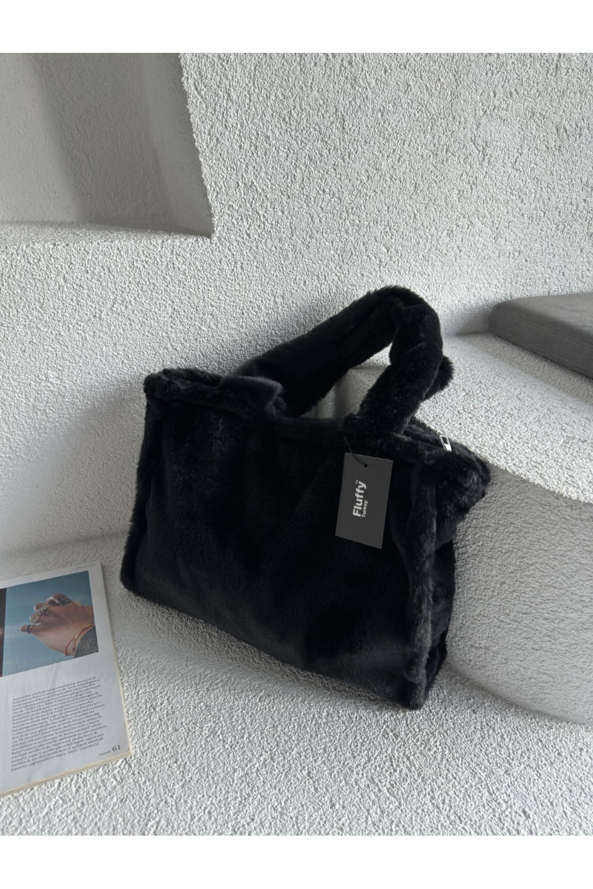 Midnight Juicy Tote Kadın Peluş Omuz Çantası Midnight Juicy Tote Kadın Peluş Omuz Çantası