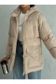 Puffer 4 Cep Detaylı Kapüşonlu Bej Şişme Mont Puffer 4 Cep Detaylı Kapüşonlu Bej Şişme Mont
