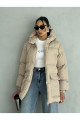 Puffer 4 Cep Detaylı Kapüşonlu Bej Şişme Mont Puffer 4 Cep Detaylı Kapüşonlu Bej Şişme Mont