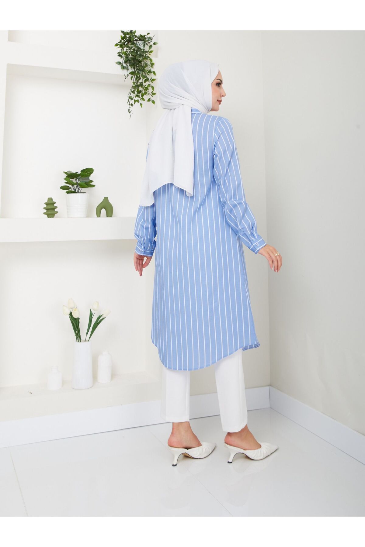 Uzun Gömlek Tunik Poplin Kumaş Uzun Gömlek Tunik Poplin Kumaş