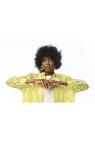 KADIN TRANSPARAN DESENLİ OVERSİZE KESİM GÖMLEK