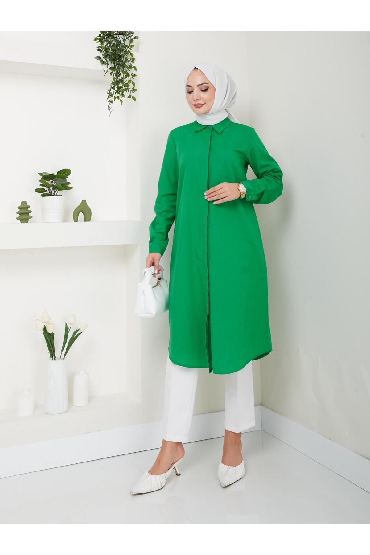 Uzun Gömlek Tunik Poplin Kumaş Uzun Gömlek Tunik Poplin Kumaş