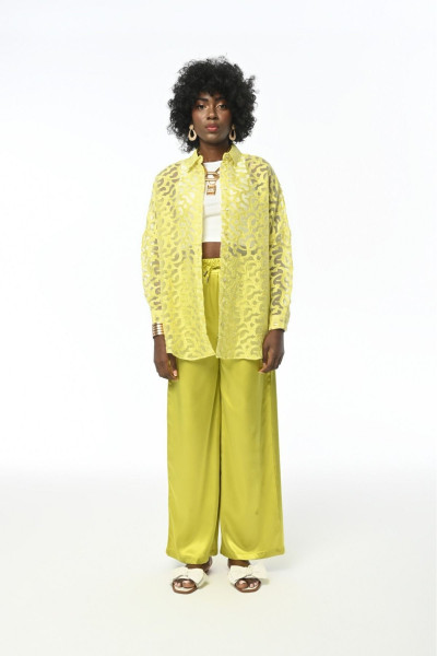 KADIN TRANSPARAN DESENLİ OVERSİZE KESİM GÖMLEK