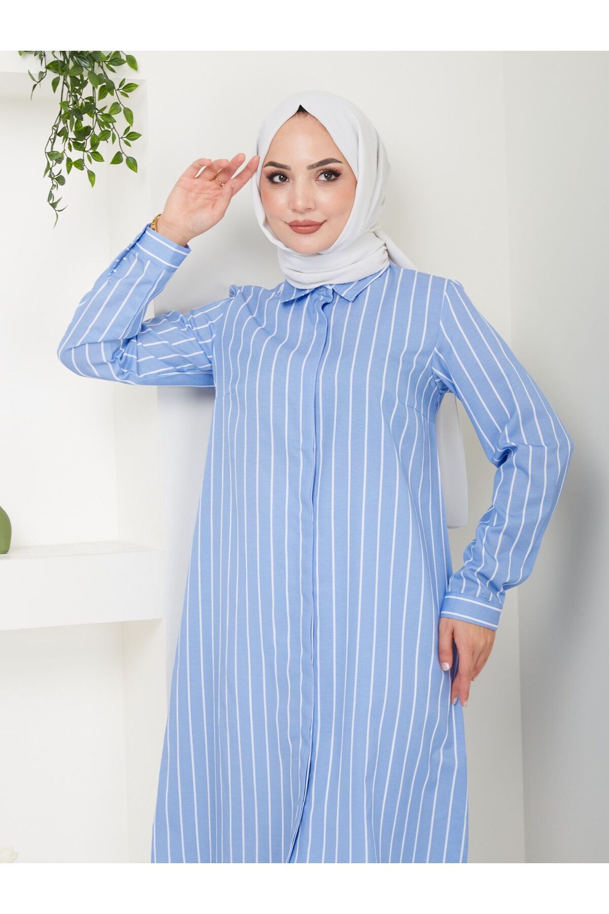 Uzun Gömlek Tunik Poplin Kumaş Uzun Gömlek Tunik Poplin Kumaş