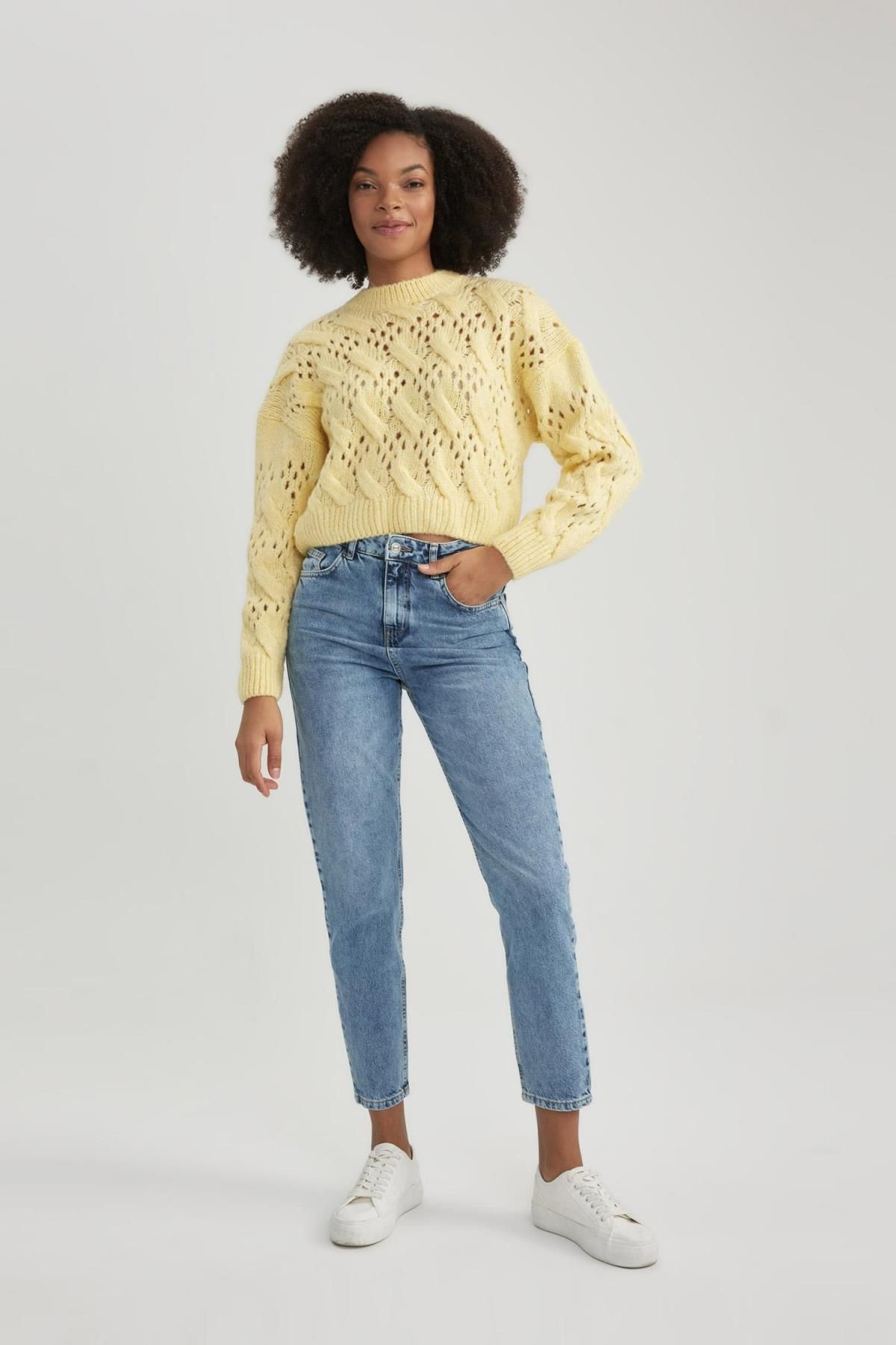 Oversize Fit Bisiklet Yaka Ajur Kazak B8623ax23cw Oversize Fit Bisiklet Yaka Ajur Kazak B8623ax23cw