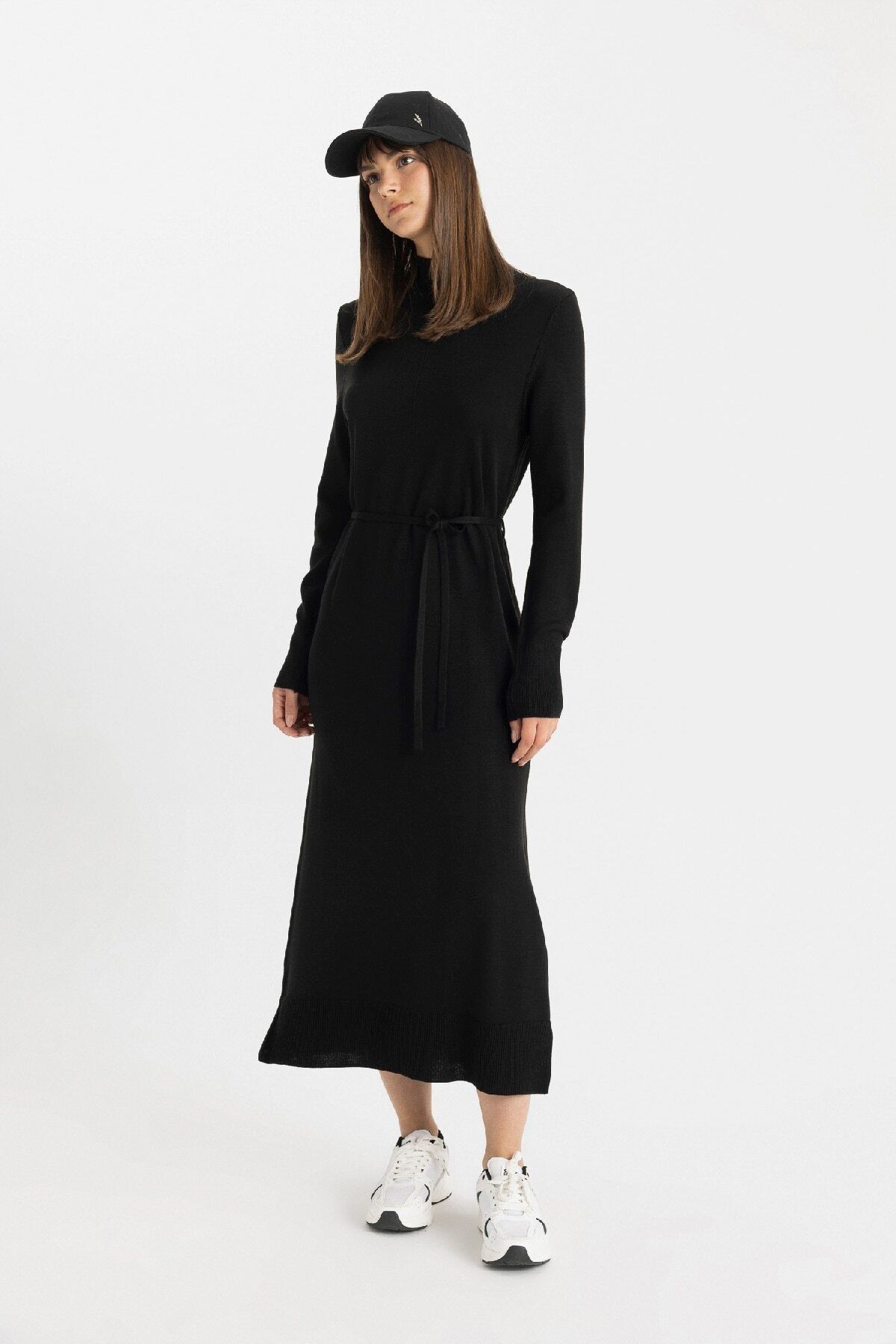 Regular Fit Yarım Balıkçı Yaka Basic Düz Yırtmaçlı Uzun Kollu Maxi Triko Elbise A9807ax24wn Regular Fit Yarım Balıkçı Yaka Basic Düz Yırtmaçlı Uzun Kollu Maxi Triko Elbise A9807ax24wn