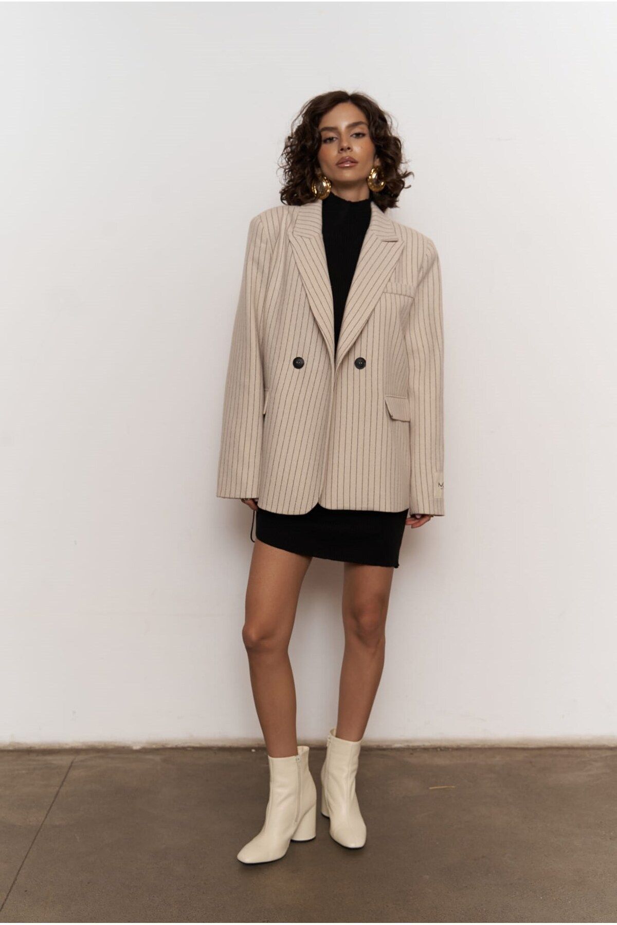 Rosalind Bej Çizgili Blazer Ceket Rosalind Bej Çizgili Blazer Ceket