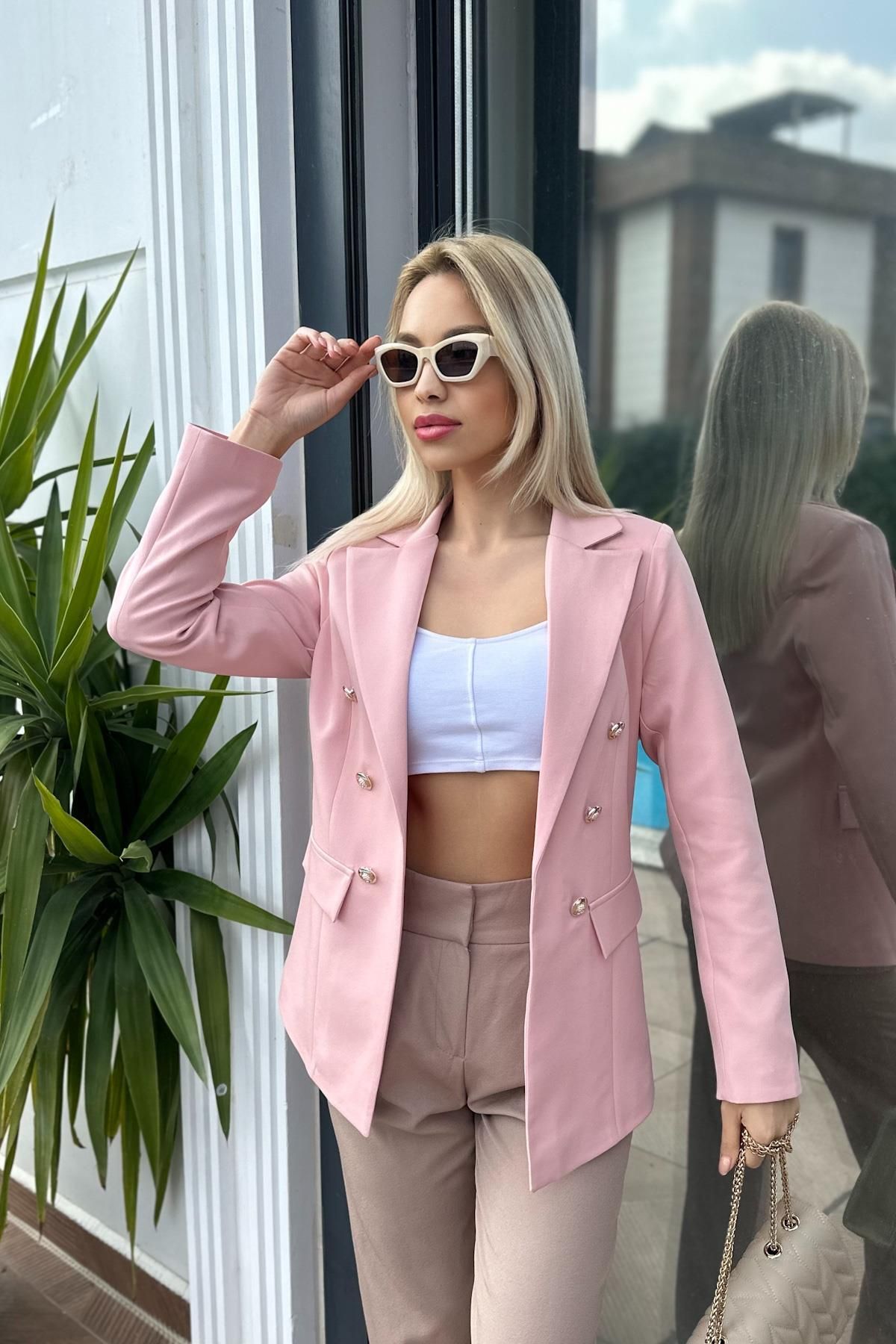 Pudra Blazer Ceket Pudra Blazer Ceket