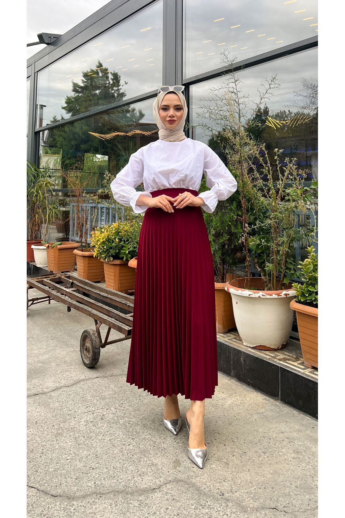 Piliseli Kloş Kalıp,(S-M-L-XL---36-48 BEDEN ARALIĞINDA), Bordo Skuba Krep Etek Piliseli Kloş Kalıp,(S-M-L-XL---36-48 BEDEN ARALIĞINDA), Bordo Skuba Krep Etek