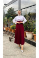 Piliseli Kloş Kalıp,(S-M-L-XL---36-48 BEDEN ARALIĞINDA), Bordo Skuba Krep Etek Piliseli Kloş Kalıp,(S-M-L-XL---36-48 BEDEN ARALIĞINDA), Bordo Skuba Krep Etek