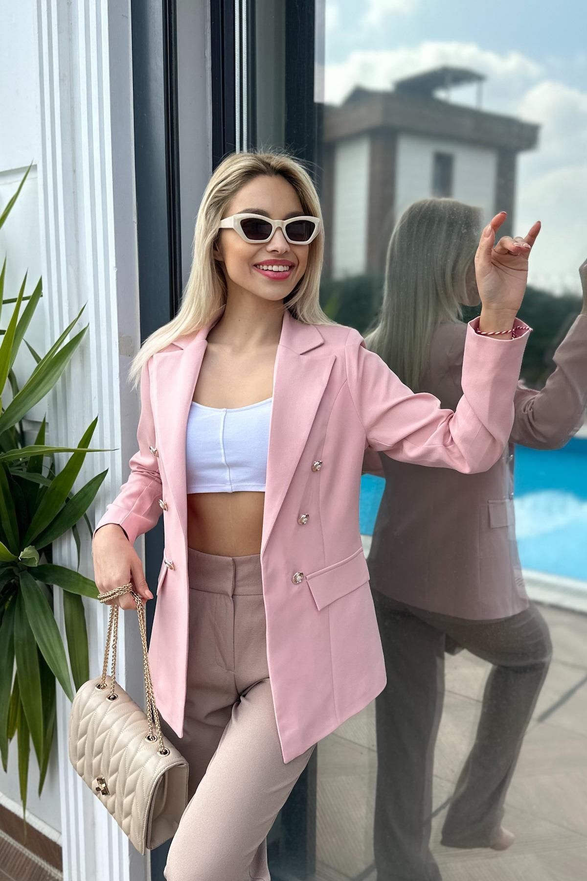 Pudra Blazer Ceket Pudra Blazer Ceket