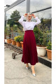 Piliseli Kloş Kalıp,(S-M-L-XL---36-48 BEDEN ARALIĞINDA), Bordo Skuba Krep Etek Piliseli Kloş Kalıp,(S-M-L-XL---36-48 BEDEN ARALIĞINDA), Bordo Skuba Krep Etek