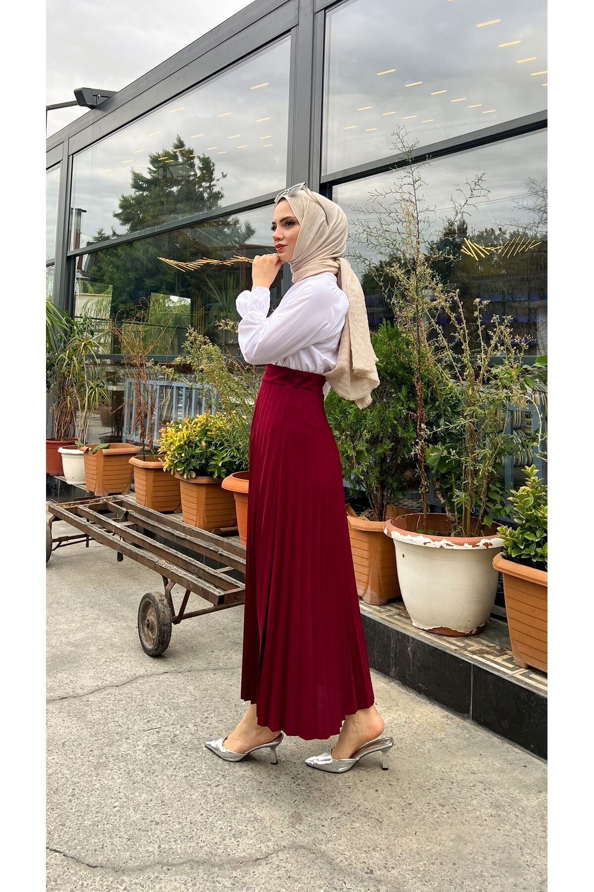 Piliseli Kloş Kalıp,(S-M-L-XL---36-48 BEDEN ARALIĞINDA), Bordo Skuba Krep Etek Piliseli Kloş Kalıp,(S-M-L-XL---36-48 BEDEN ARALIĞINDA), Bordo Skuba Krep Etek
