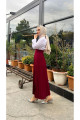 Piliseli Kloş Kalıp,(S-M-L-XL---36-48 BEDEN ARALIĞINDA), Bordo Skuba Krep Etek Piliseli Kloş Kalıp,(S-M-L-XL---36-48 BEDEN ARALIĞINDA), Bordo Skuba Krep Etek