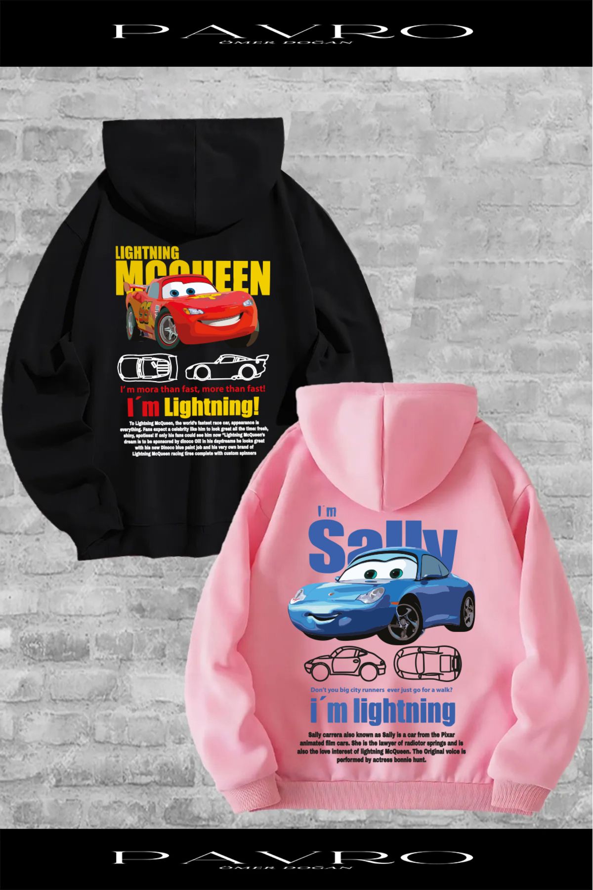 Sevgili Sweatshirt McQueen Sally Sırt Baskılı Sevgili Çift Kombini Kapüşonlu Sweatshirt 2 li Takım Sevgili Sweatshirt McQueen Sally Sırt Baskılı Sevgili Çift Kombini Kapüşonlu Sweatshirt 2 li Takım