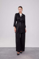 Siyah Beli Kuşak Kapamalı Pantolonlu Ceket Takım Siyah Beli Kuşak Kapamalı Pantolonlu Ceket Takım