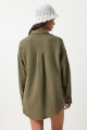 Oversize Basic Müslin Gömlek Haki Lmx0002