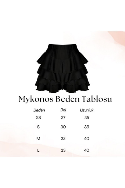Mykonos Siyah Etek Mykonos Siyah Etek