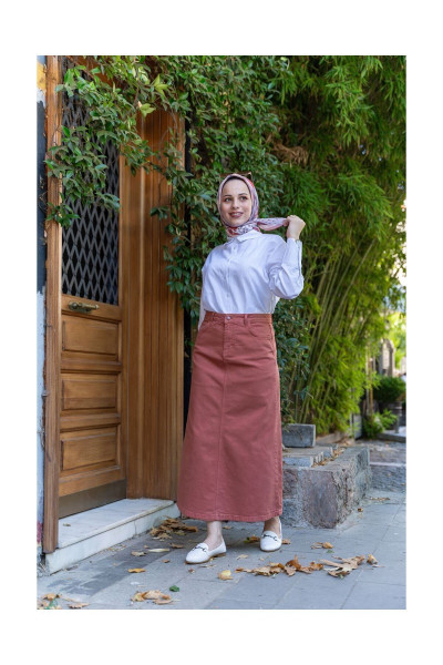 Tesettür Etek - Kiremit Tesettür Etek - Kiremit