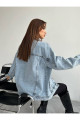 Salaş Oversize Kadın Kot Denim Ceket Salaş Oversize Kadın Kot Denim Ceket