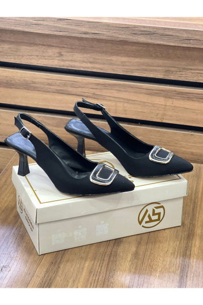 Kadın Sivri Burun Fiyonk Detaylı Arkası Açık Abiye Klasik Topuklu Stiletto Ayakkabı Kadın Sivri Burun Fiyonk Detaylı Arkası Açık Abiye Klasik Topuklu Stiletto Ayakkabı