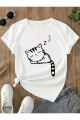 Unisex Sleeping Cat Baskılı Tshirt Unisex Sleeping Cat Baskılı Tshirt