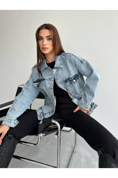 Salaş Oversize Kadın Kot Denim Ceket Salaş Oversize Kadın Kot Denim Ceket