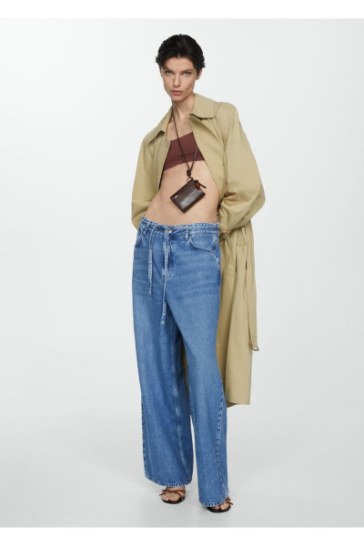 Wide Leg Büzgülü Bol Jean Pantolon