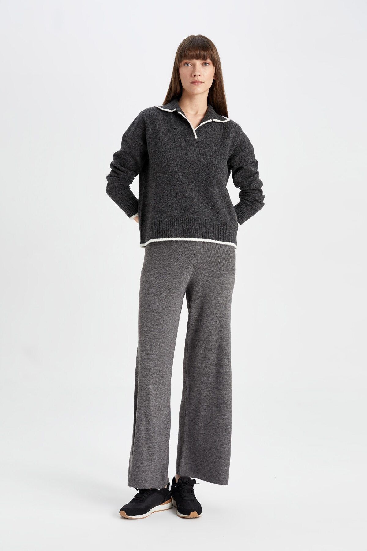 Regular Fit Yumuşak Dokulu Polo Yaka Triko Kazak A3868ax24wn Regular Fit Yumuşak Dokulu Polo Yaka Triko Kazak A3868ax24wn