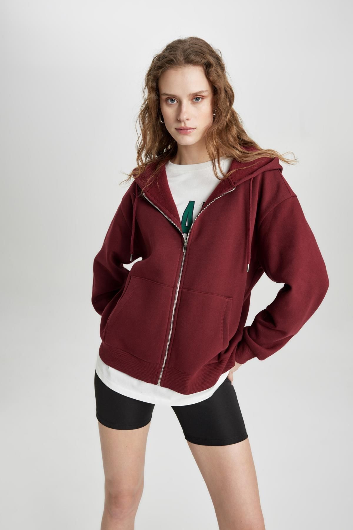Relax Fit Kapüşonlu Fermuarlı Sweatshirt Tycechh3bn170359304698658 Relax Fit Kapüşonlu Fermuarlı Sweatshirt Tycechh3bn170359304698658