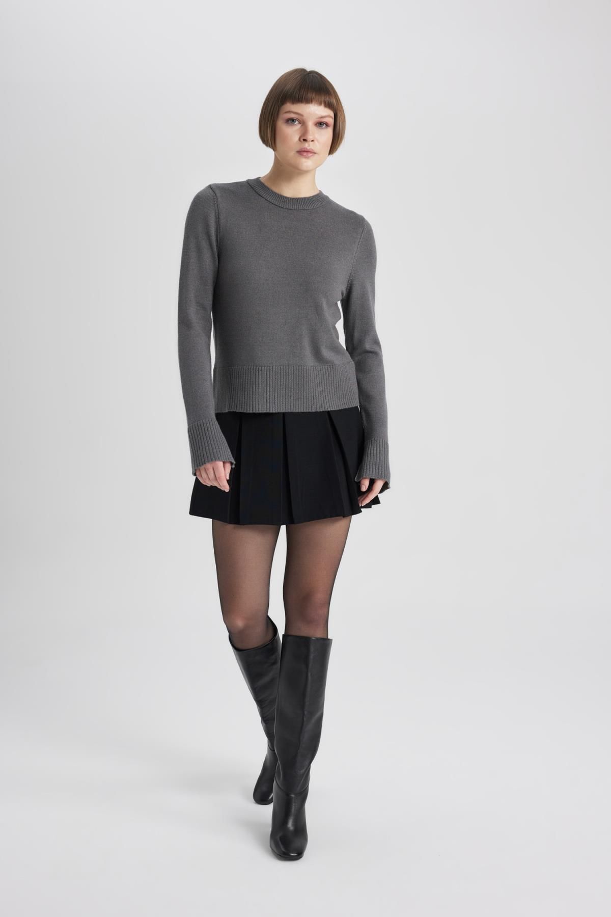 Regular Fit Bisiklet Yaka Triko Kazak C1886ax23wn Regular Fit Bisiklet Yaka Triko Kazak C1886ax23wn