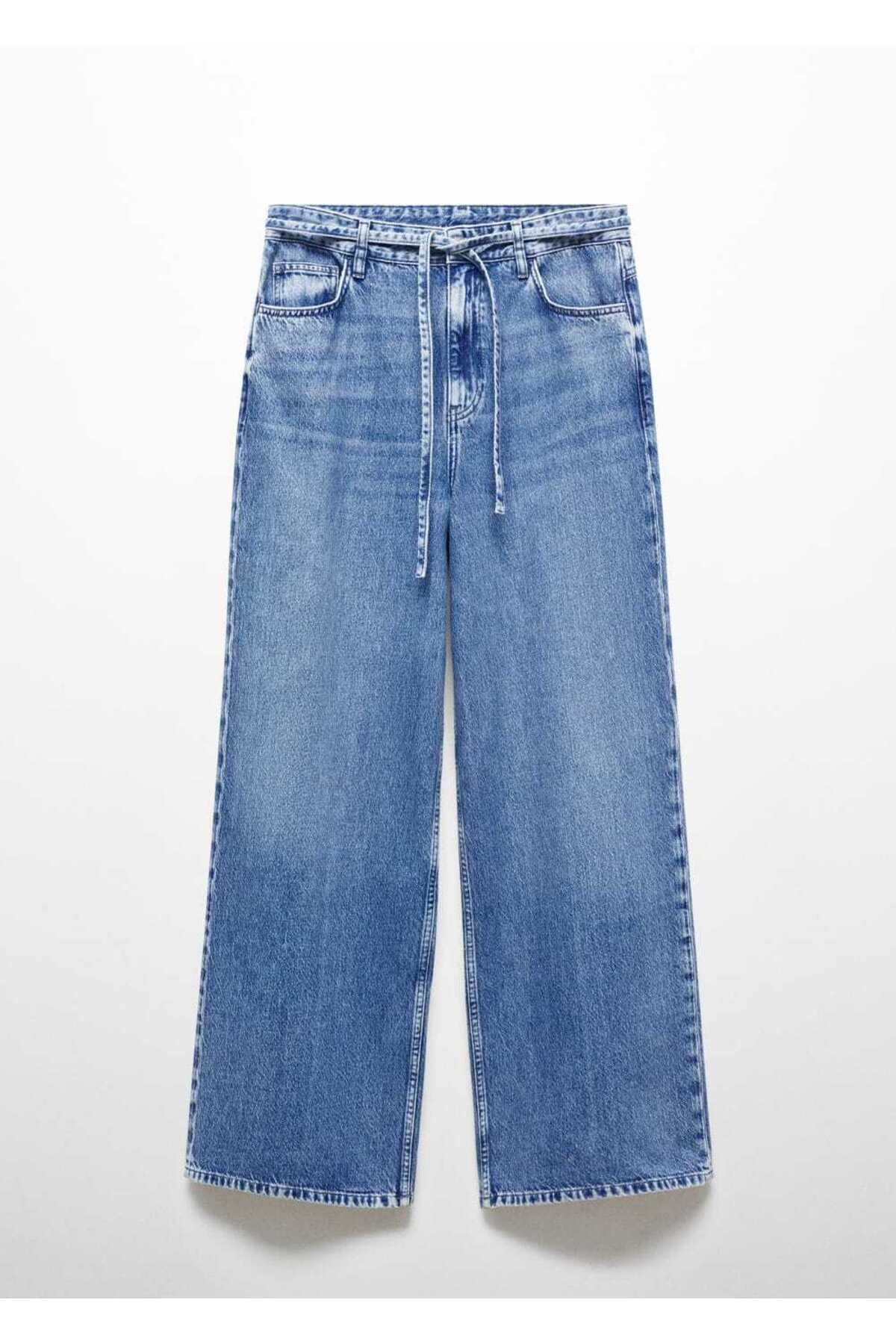 Wide Leg Büzgülü Bol Jean Pantolon Wide Leg Büzgülü Bol Jean Pantolon
