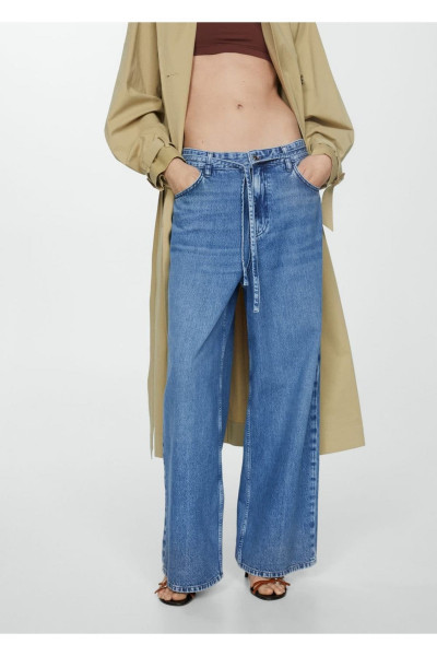 Wide Leg Büzgülü Bol Jean Pantolon