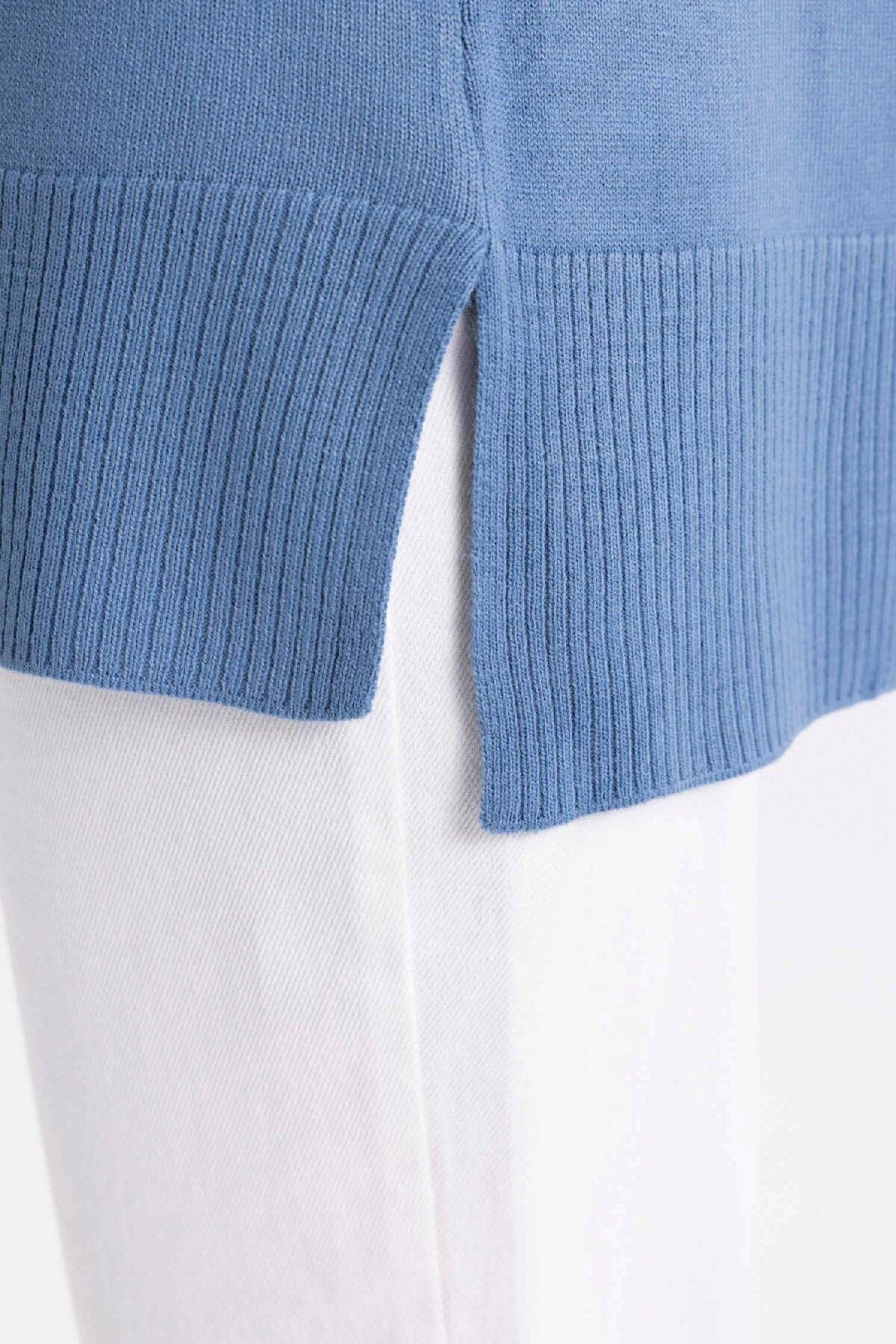 Regular Fit Bisiklet Yaka Yandan Yırtmaçlı Basic Düz Triko Kazak Tunik C5165ax24au Regular Fit Bisiklet Yaka Yandan Yırtmaçlı Basic Düz Triko Kazak Tunik C5165ax24au