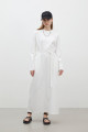 OVERSIZE PAMUKLU ELBİSE EKRU OVERSIZE PAMUKLU ELBİSE EKRU