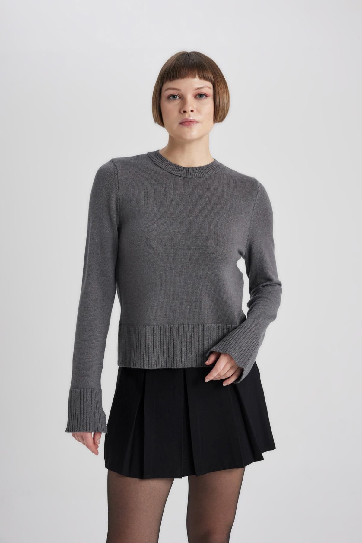 Regular Fit Bisiklet Yaka Triko Kazak C1886ax23wn Regular Fit Bisiklet Yaka Triko Kazak C1886ax23wn