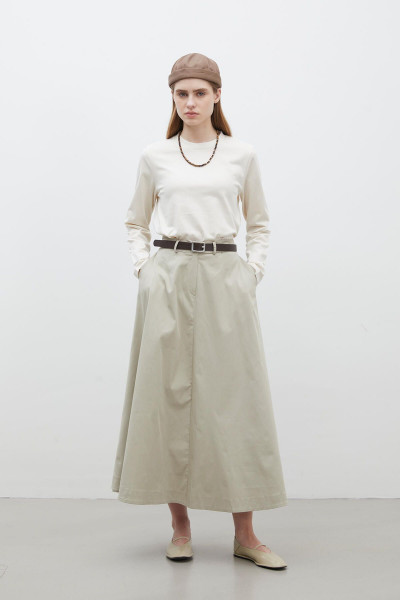 KEMERLİ KLOŞ ETEK YEŞİL KEMERLİ KLOŞ ETEK YEŞİL