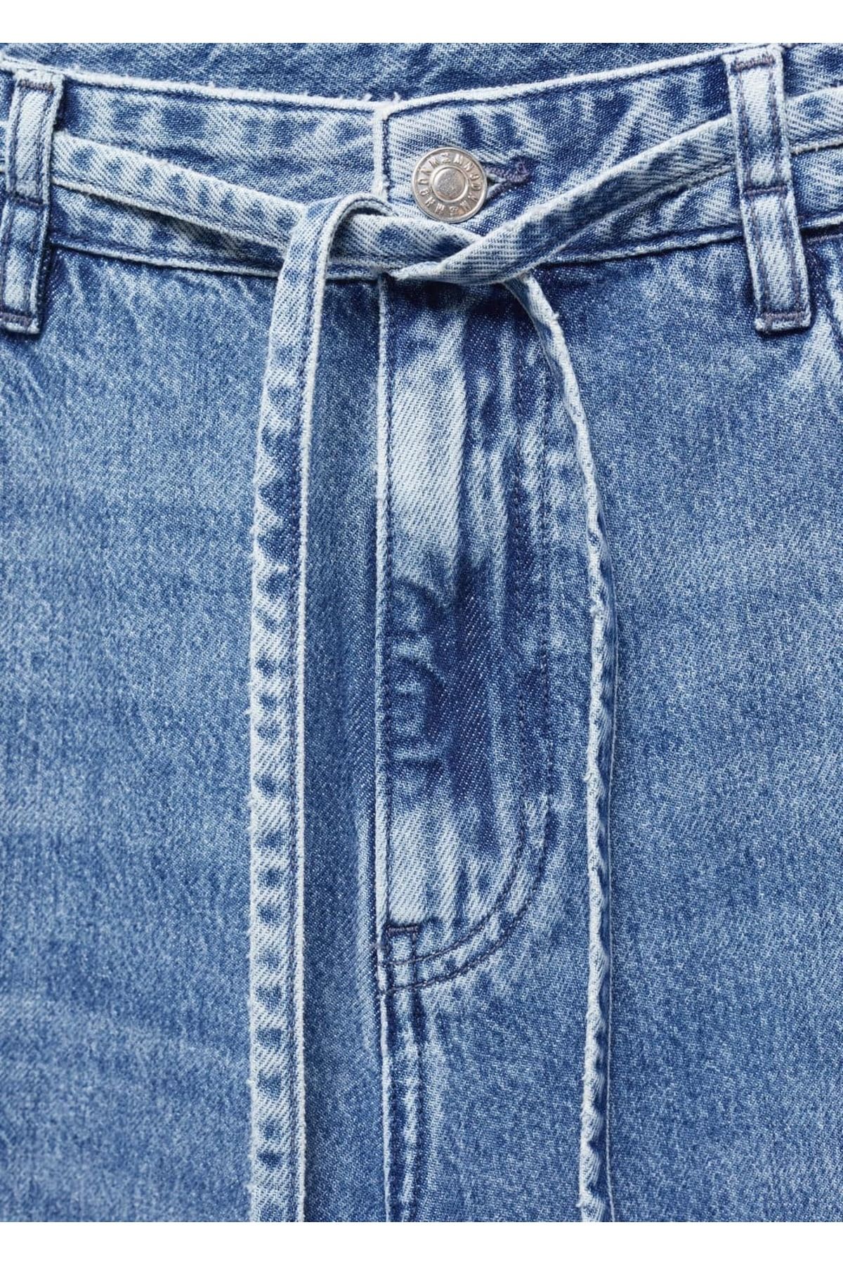 Wide Leg Büzgülü Bol Jean Pantolon Wide Leg Büzgülü Bol Jean Pantolon