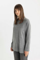 Regular Fit Bisiklet Yaka Yırtmaçlı Basic Düz Triko Kazak Tunik C5165ax24au Regular Fit Bisiklet Yaka Yırtmaçlı Basic Düz Triko Kazak Tunik C5165ax24au