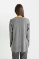 Regular Fit Bisiklet Yaka Yırtmaçlı Basic Düz Triko Kazak Tunik C5165ax24au Regular Fit Bisiklet Yaka Yırtmaçlı Basic Düz Triko Kazak Tunik C5165ax24au