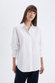 Oversize Geniş Kalıp Basic Düz Poplin Uzun Kollu Gömlek D3152ax24au Oversize Geniş Kalıp Basic Düz Poplin Uzun Kollu Gömlek D3152ax24au
