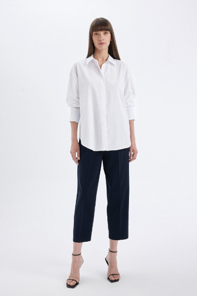 Oversize Geniş Kalıp Basic Düz Poplin Uzun Kollu Gömlek D3152ax24au Oversize Geniş Kalıp Basic Düz Poplin Uzun Kollu Gömlek D3152ax24au