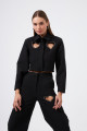 Love Serisi Straz Taşlı Blazer Ceket Siyah Love Serisi Straz Taşlı Blazer Ceket Siyah