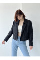 Kısa Blazer Ceket Kadın Siyah Kısa Blazer Ceket Kadın Siyah